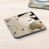 Witte zeemijlen en zanddollar drankjes onderzetter (Linkerzijde)