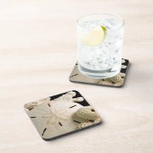 Witte zeemijlen en zanddollar drankjes onderzetter (Rechterzijde)