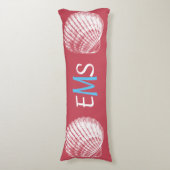 Witte zeeschelp lichaamskussen (Voorkant Verticaal)