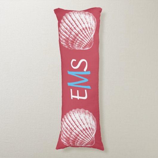 Witte zeeschelp lichaamskussen (Voorkant Verticaal)