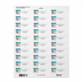 Witte zeeschelpen op een tropisch strand etiket (Full Sheet)