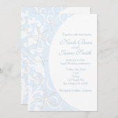 Witte Zeester Blauw Strand Huwelijksuitnodigingen Kaart (Voorkant / Achterkant)