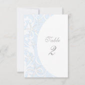 Witte Zeester Blauw Strand Trouwtafel Nummer Kaart (Voorkant)