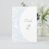 Witte Zeester Blauw Strand Trouwtafel Nummer Kaart (Staand voorkant)