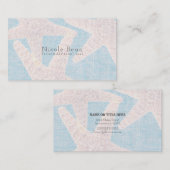 Witte Zeester & Blauwe Burlap Beach Modern Chic Visitekaartje (Voorkant / Achterkant)