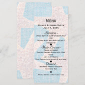 Witte Zeester & Blauwe Jute Elegant Strandmenu Menu (Voorkant / Achterkant)