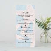 Witte Zeester & Blauwe Jute Elegant Strandmenu Menu (Staand voorkant)