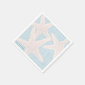 Witte Zeester & Blauwe Jute Elegante Ontvangst Servetten (Hoek)