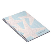 Witte Zeester & Blauwe Jute Personalized Aangepast Notitieboek (Rechterzijde)