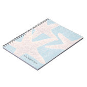 Witte Zeester & Blauwe Jute Personalized Aangepast Notitieboek (Linkerzijde)