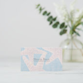Witte Zeester & Blauwe Jute Strand Modern Chic Visitekaartje (Staand voorkant)