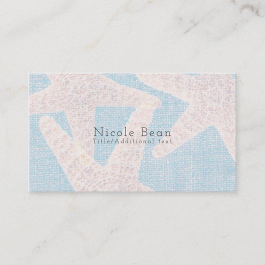 Witte Zeester & Blauwe Jute Strand Modern Chic Visitekaartje (Voorkant)