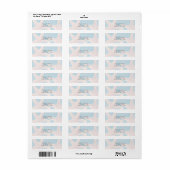 Witte Zeester & Blauwe Jute Strand Uitnodiging Etiket (Full Sheet)