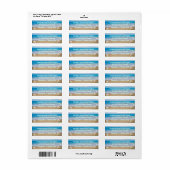 Witte Zeester Blauwe Oceaan Retouradreslabels Etiket (Full Sheet)