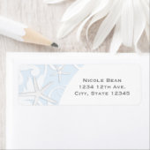 Witte Zeester Blauwe Strand Elegante Trouw Etiket (Insitu)