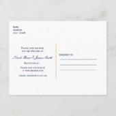 Witte Zeester Blauwe Strand Trouw Save The Date Aankondigingskaart (Achterkant)