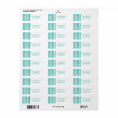 Witte Zeester Blauwgroene Turquoise Gestreepte Str Etiket (Full Sheet)