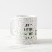 Witte Zeester Cake Roze Groen Confetti   Koffiemok (Voorkant links)