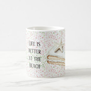 Witte Zeester Cake Roze Groen Confetti   Koffiemok