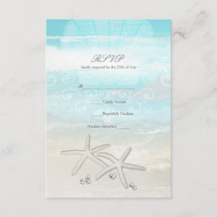 Witte Zeester Elegante Zomer RSVP Kaart