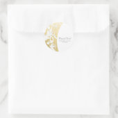 Witte zeester goud elegante strand bruiloft gunst ronde sticker (Tas)