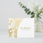 Witte Zeester Gouden Strand Bruiloft Save The Date Aankondigingskaart (Staand voorkant)