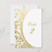 Witte Zeester Gouden Strand Tafel Nummers Kaart (Voorkant)