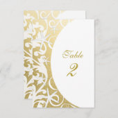 Witte Zeester Gouden Strand Tafel Nummers Kaart (Voorkant / Achterkant)
