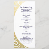 Witte Zeester Gouden Strand Trouwprogramma Programmakaart (Achterkant)