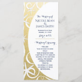 Witte Zeester Gouden Strand Trouwprogramma Programmakaart (Voorkant)