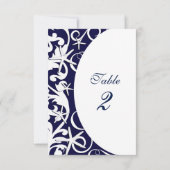 Witte Zeester Marineblauwe Strand Tafel Nummers Kaart (Achterkant)