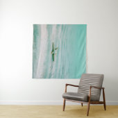 Witte zeester op zand onder water in de ochtend wandkleed (In Situ (horizontaal))