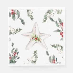 Witte Zeester Strand Kerstvakantie Servet