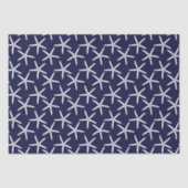 Witte zeester tegen een blauwe achtergrond tissuepapier (Voorkant)