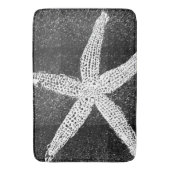 Witte Zeester Zwart Glitter Classy Elegant Decor Badmat (Voorkant Verticaal)