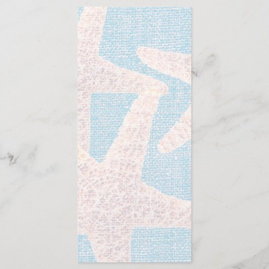 Witte zeesterren & blauwe boerlap Elegant strand M Menu (Achterkant)