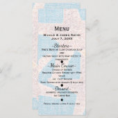 Witte zeesterren & blauwe boerlap Elegant strand M Menu (Voorkant / Achterkant)