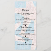 Witte zeesterren & blauwe boerlap Elegant strand M Menu (Voorkant)