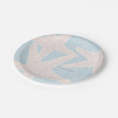 Witte zeesterren & blauwe Burlap Beach Party recep Papieren Bordje (Gekanteld)