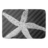 Witte zeesterren zwart patroon classy elegante inr badmat (Voorkant)