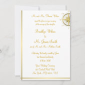 Witte Zeevaart Bruiloft Uitnodigingen Gouden Kompa (Voorkant)