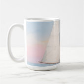 Witte Zeilboot Oceaan Gloed Koffiemok (Links)
