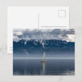 Witte zeilboot op water briefkaart (Voorkant / Achterkant)