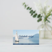 Witte zeilboot op water visitekaartje (Staand voorkant)