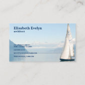 Witte zeilboot op water visitekaartje (Achterkant)