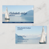 Witte zeilboot op water visitekaartje (Voorkant / Achterkant)