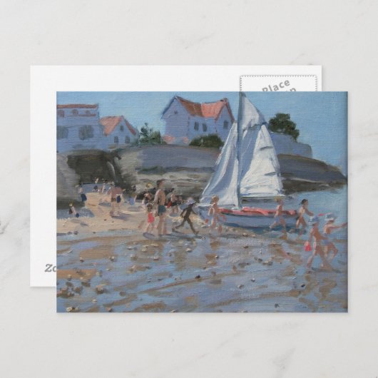 Witte zeilboot Palais sur Mer Frankrijk Briefkaart (Voorkant / Achterkant)