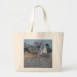 Witte zeilboot Palais sur Mer Frankrijk Grote Tote Bag