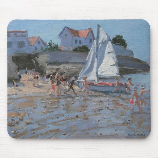 Witte zeilboot Palais sur Mer Frankrijk Muismat (Voorkant)