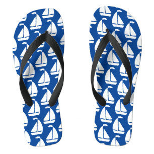 Witte zeilboten teenslippers